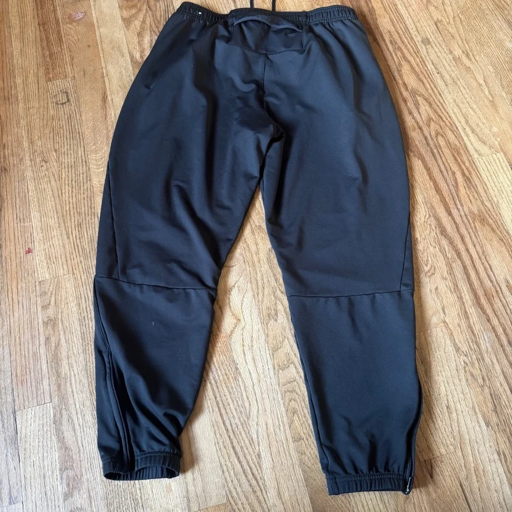 Nike Dri-FIT Mens Large Black Running Joggers Ankle Zip Training Pants CU5352